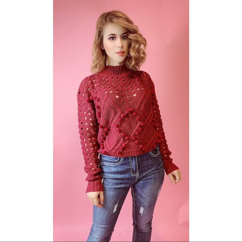 Pom Pom knit sweater